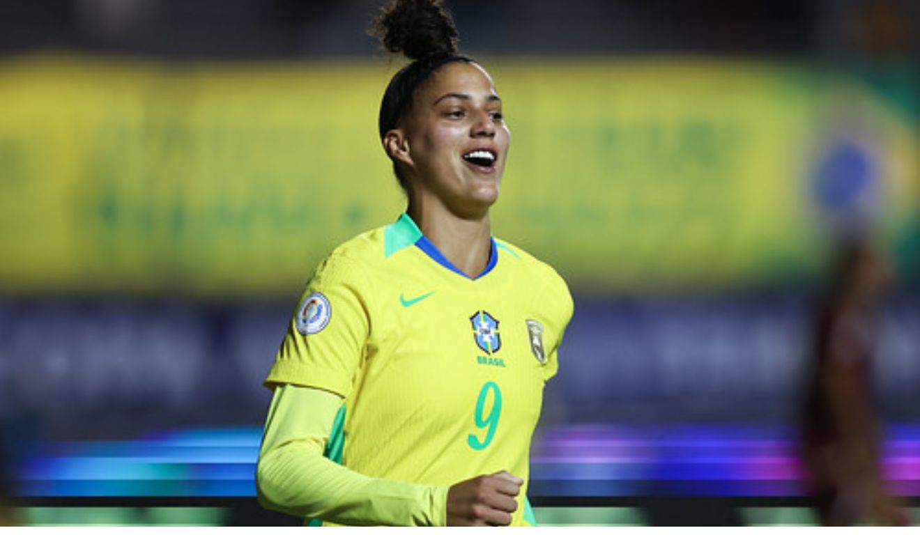 Amanda Gutierres comemora o gol do Brasil na Copa América (Foto: Lívia Villas Boas/ CBF)