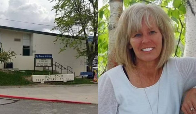 Colagem com escola e criança.