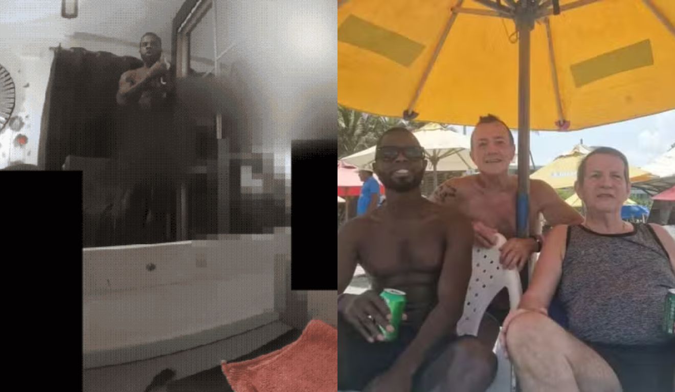 Colagem de vídeo e casal. 