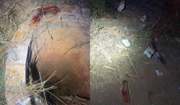 Colagem de imagens do local do assassinato.