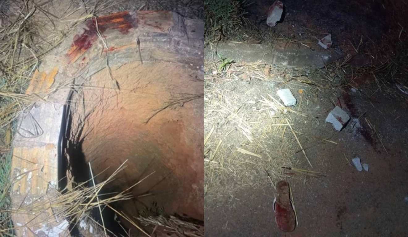 Colagem de imagens do local do assassinato. 