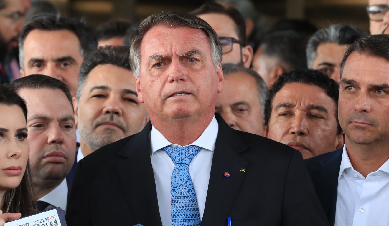 Jair Bolsonaro durante entrevista coletiva