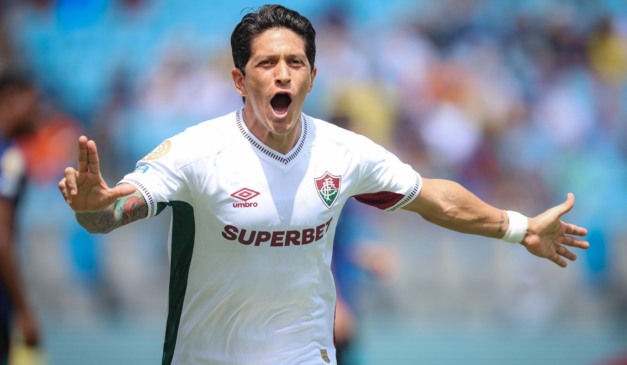 German Cano comemora o primeiro gol do Fluminense contrra a Inter de Milão (Foto: Marcelo Gonçalvez/Fluminense)