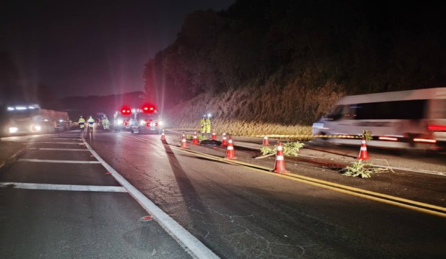 Contorno Norte com uma das vias interditadas