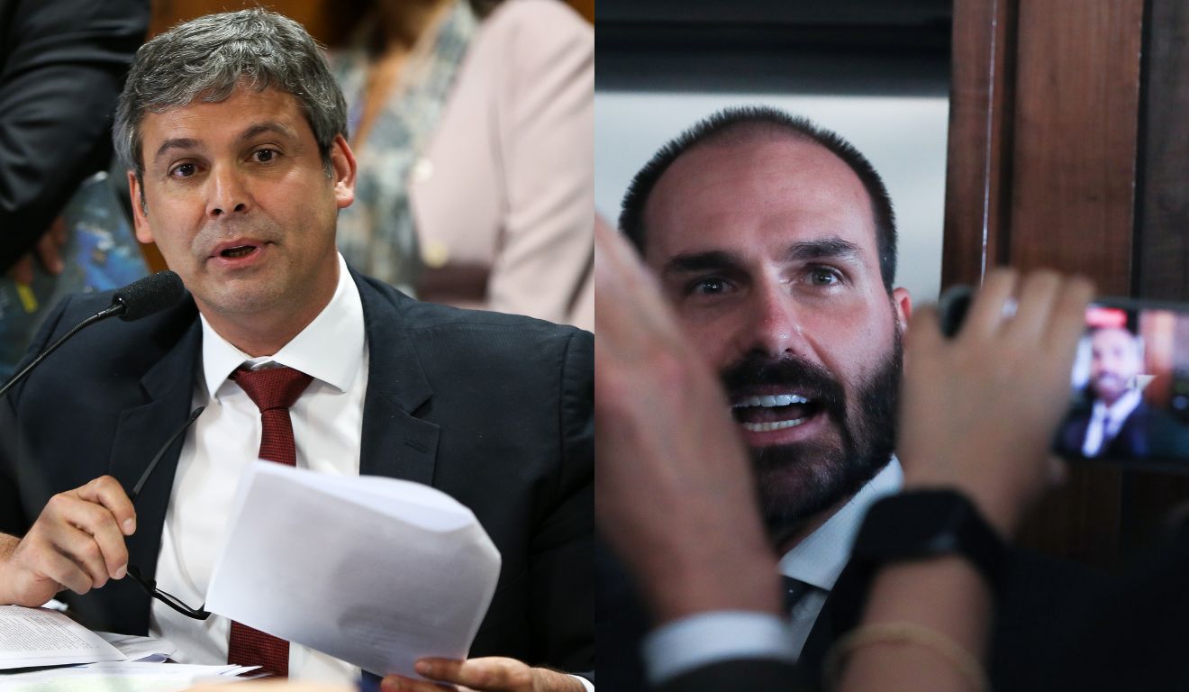 Lindbergh Farias, líder do Governo na Câmara, e Eduardo Bolsonaro, que sofreu pedido de prisão do colega parlamentar