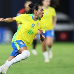 Marta em campo com a camisa da Seleção Brasileira na Copa América (Foto: Lívia Villas Boas/CBF)