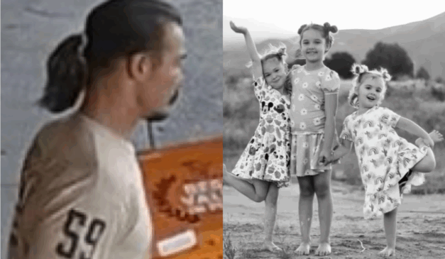 Imagem divulgada pela polícia americana do suspeito e das 3 filhas.