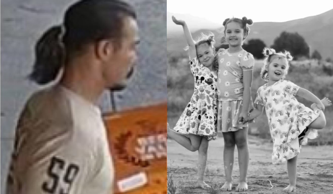 Imagem divulgada pela polícia americana do suspeito e das 3 filhas.