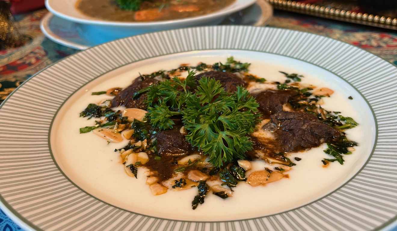 Shakrieh com fraldinha e coalhada do Nayme