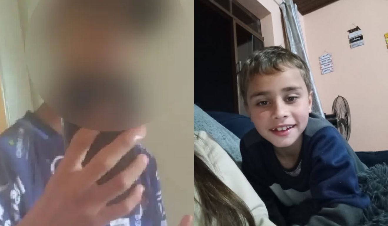 adolescente ao lado de criança morta em ataque à escola em Estação