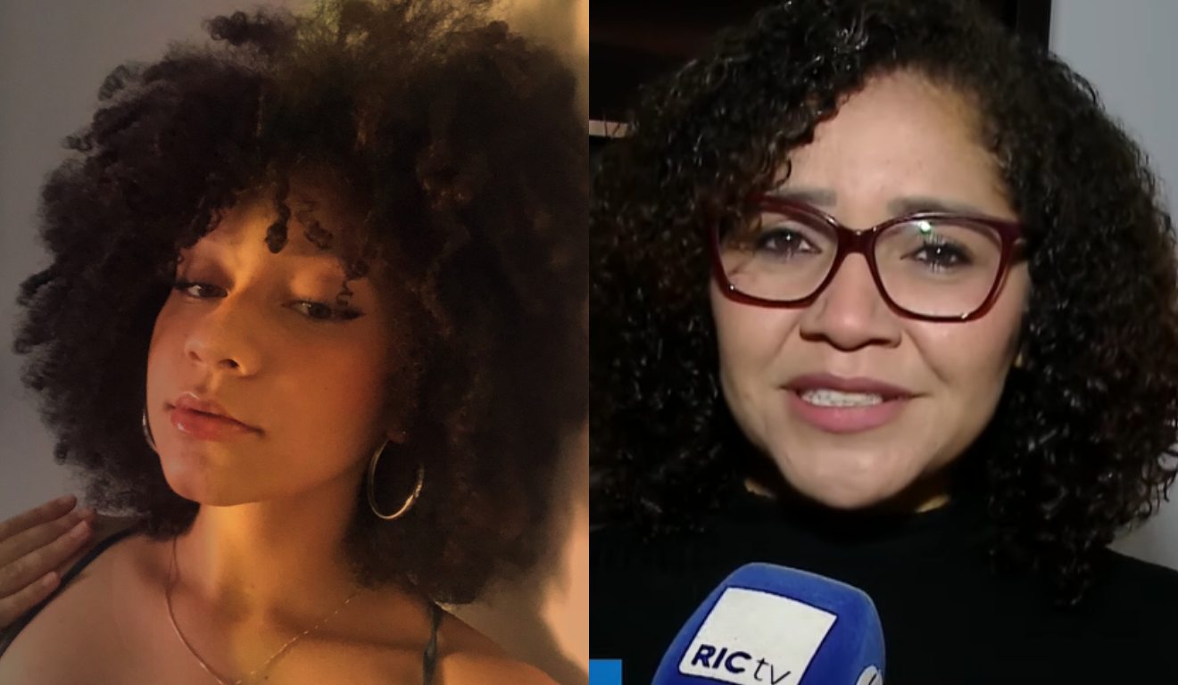 Montagem com duas fotos, na primeira a vítima, Camila Vitoria, e na segunda a mãe da adolescente, Lucinete Aparecida