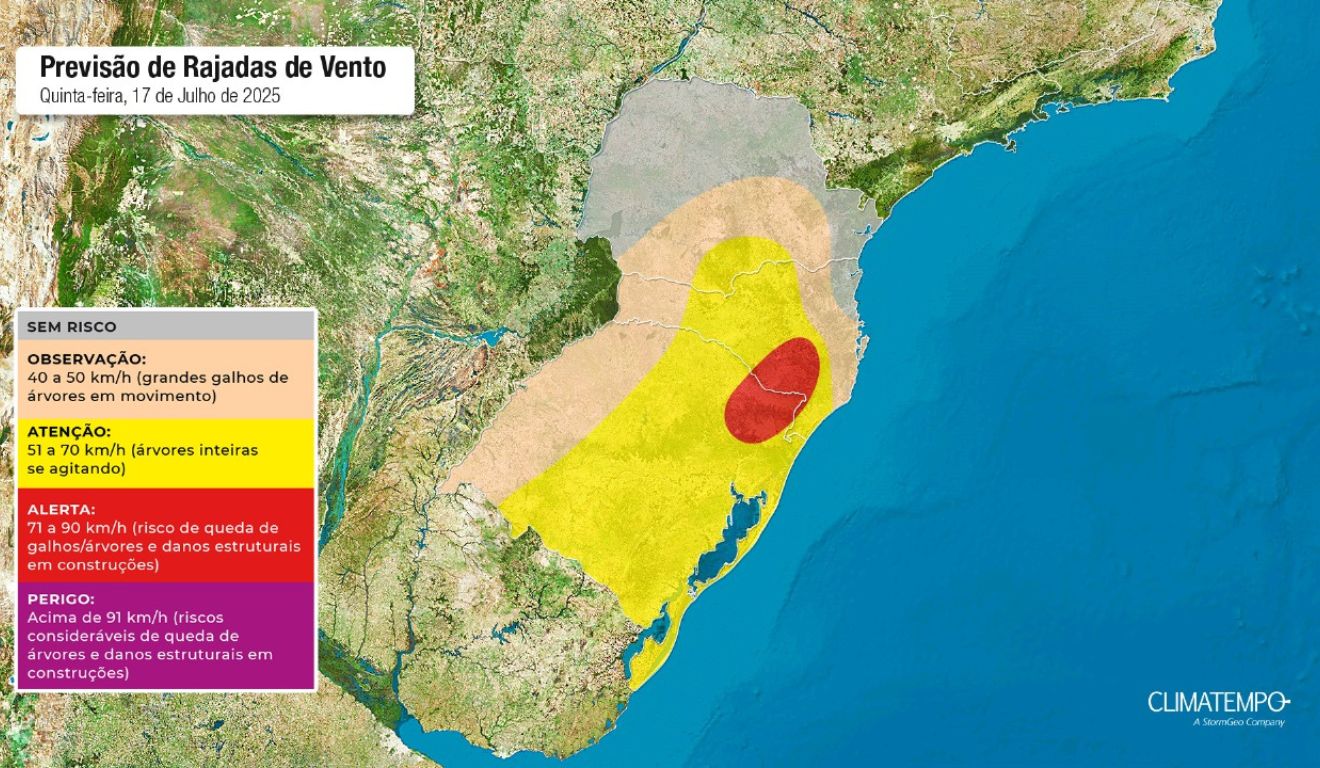 regiões do Paraná sob alerta amarelo segundo o climatempo