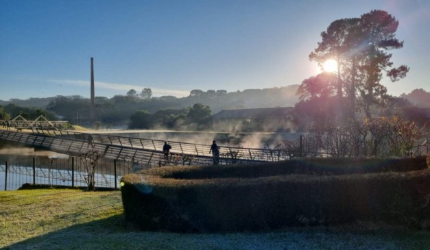 Parque Barigui com geada em Curitiba