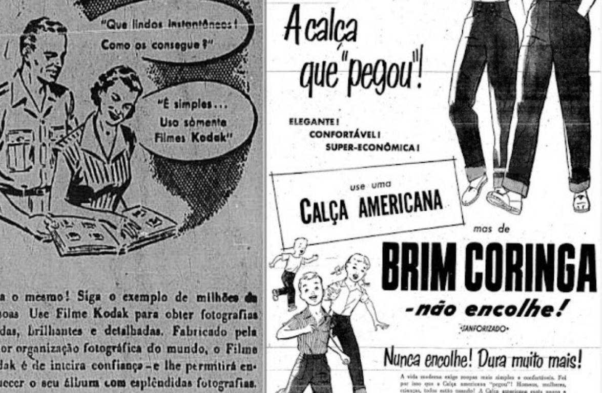 Anúncios comuns nos anos 50: propaganda impulsionando a moda