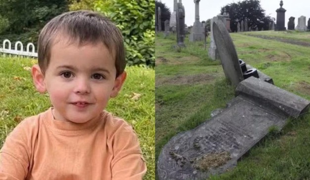 Criança que morreu ao lado de lápide em cemitério