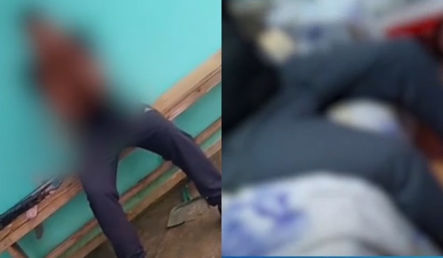 Montagem com duas fotos do homem suspeito de abusar da enteada