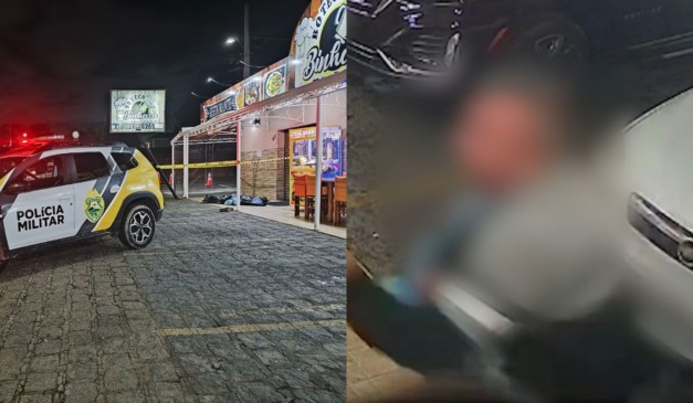 momento em que o homem é morto a tiros por cadeirante