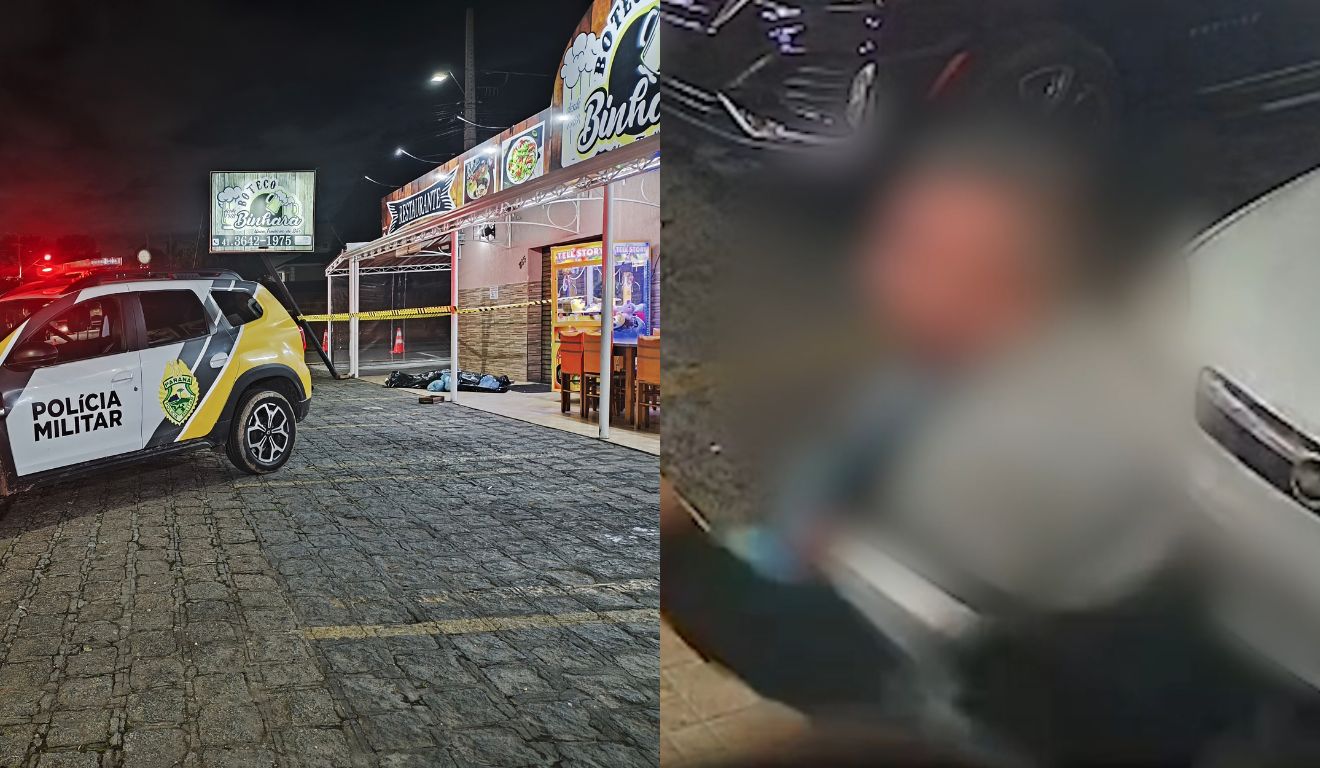 momento em que o homem é morto a tiros por cadeirante