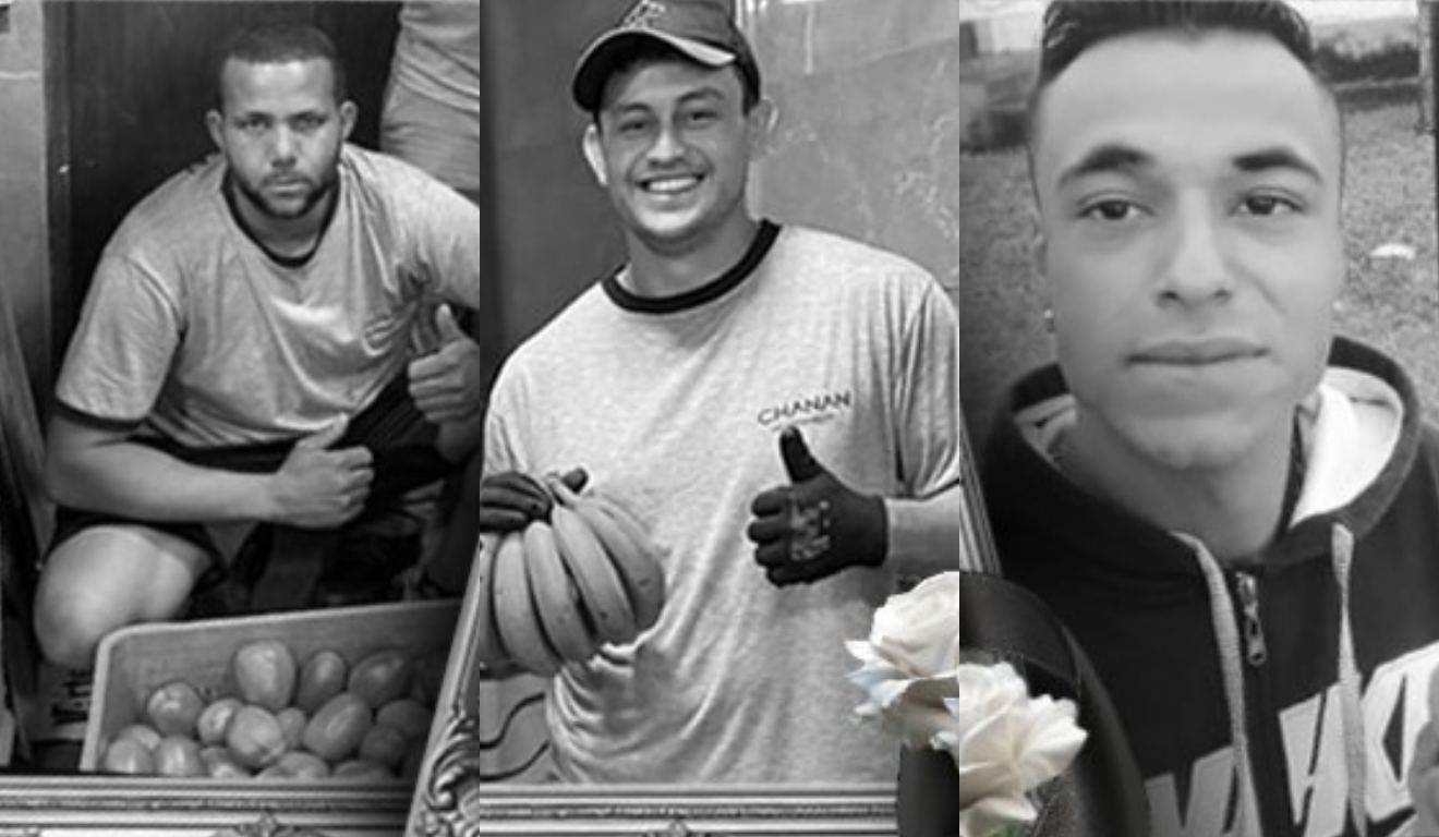 Montagem com as fotos das três vítimas do acidente na PR-445