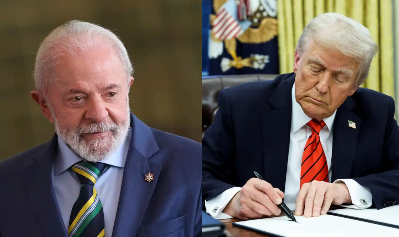 lula de um lado e trump de outro
