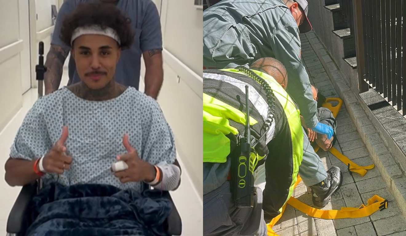 MC Livinho recebendo alta da UTI e ele em acidente