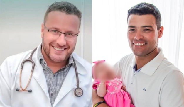 Montagem com duas fotos, uma de Cristiano Ebert e outra de William Pinós