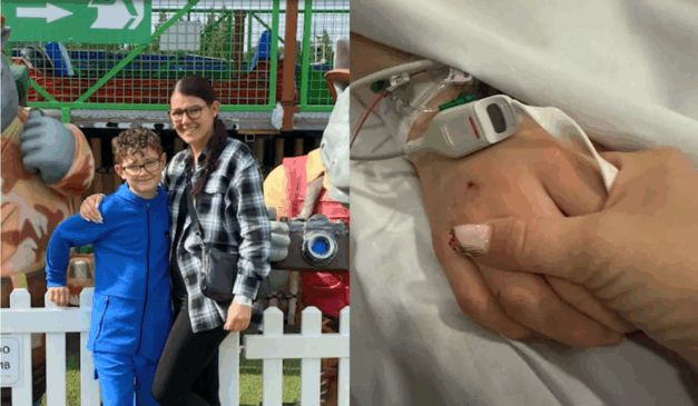 Imagem da mãe com o menino.