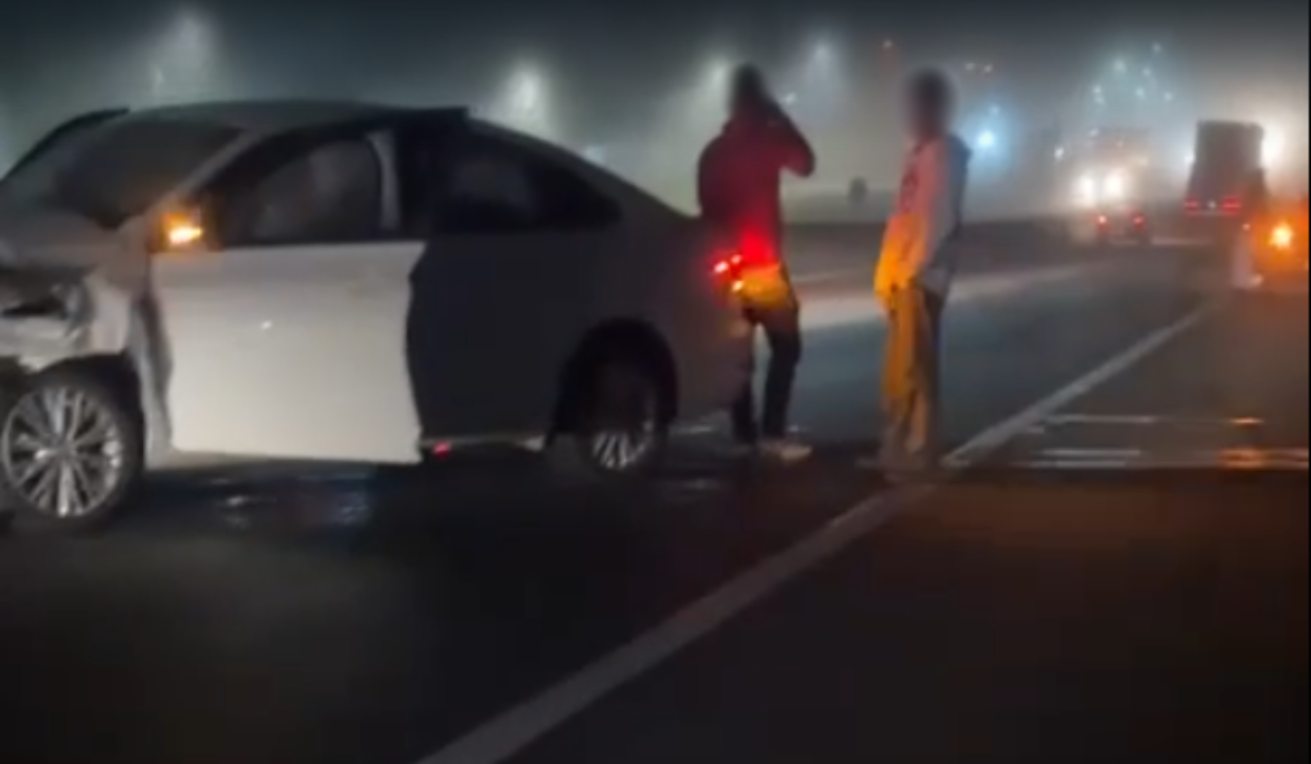 Frame de vídeo após acidente que terminou com motociclista morto