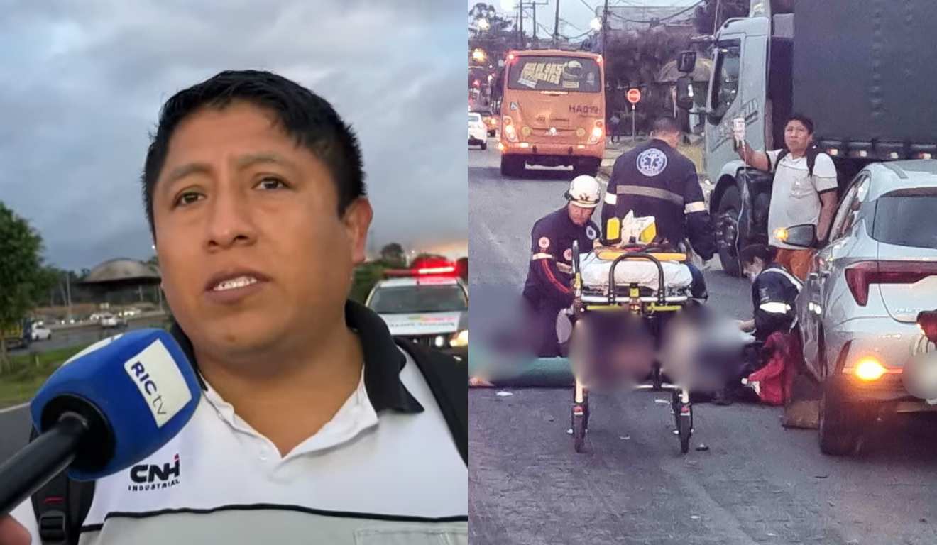 Homem que ajudou a socorrer motociclista em entrevista e acidente ao lado