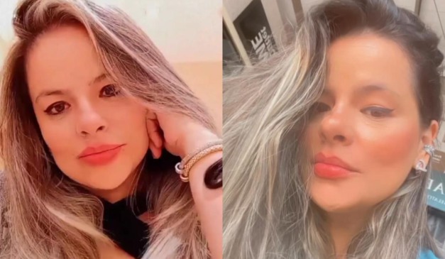 Montagem com duas fotos de Renata Miranda, mulher morta em um pensionato