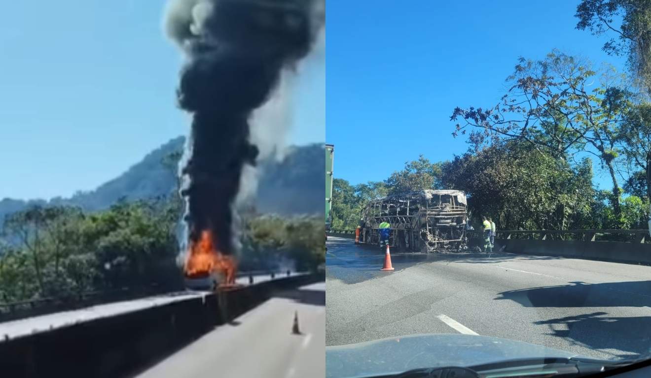 ônibus que pegou fogo na BR-277