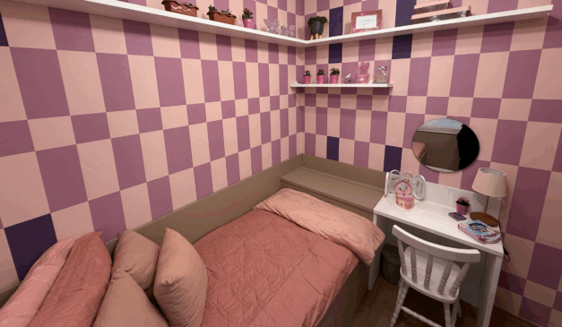 quarto rosa da participante do repaginando helena