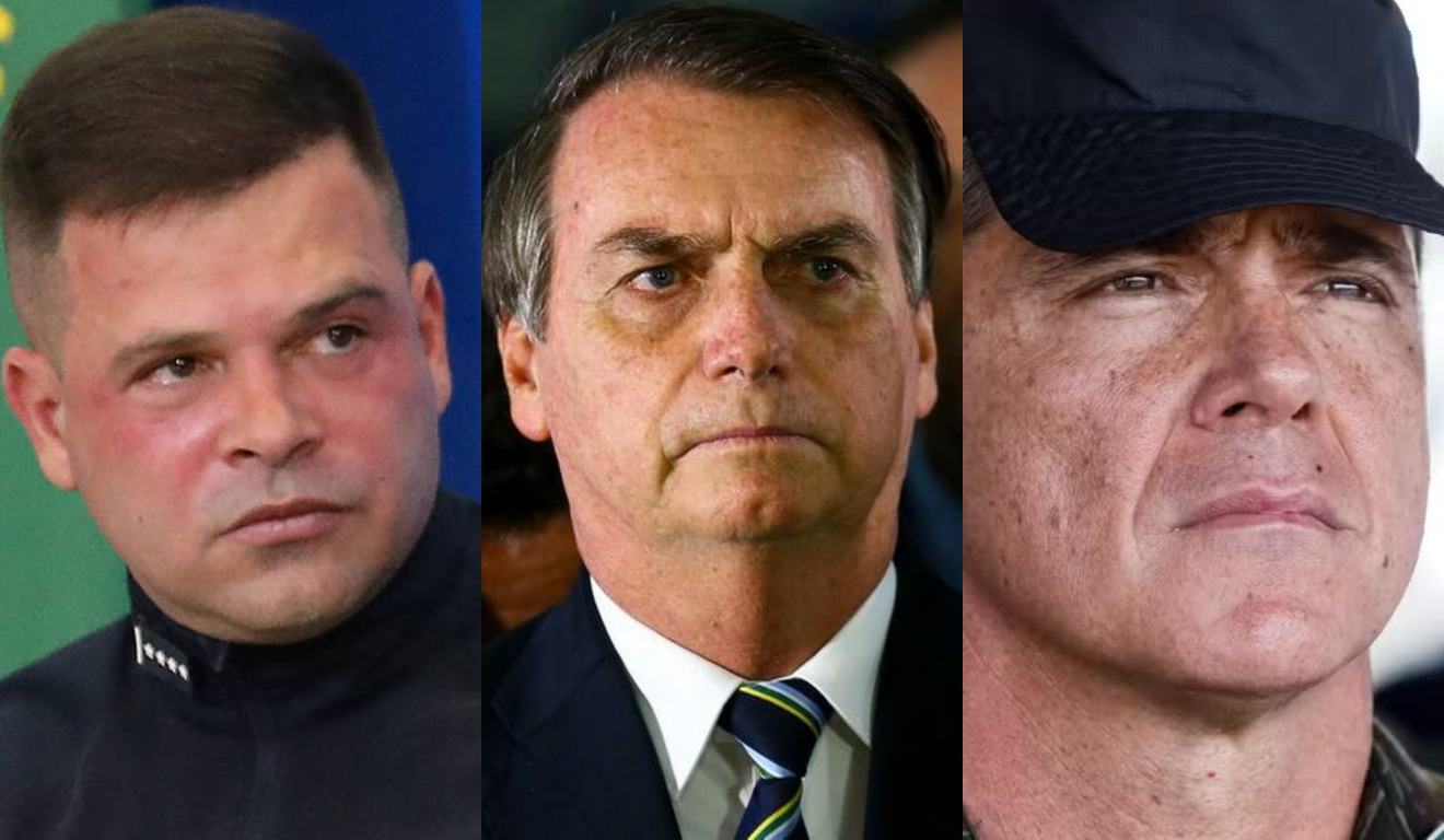 Montagem com fotos de SIlvinei Vasques, Jair Bolsonaro e general Mário Fernandes
