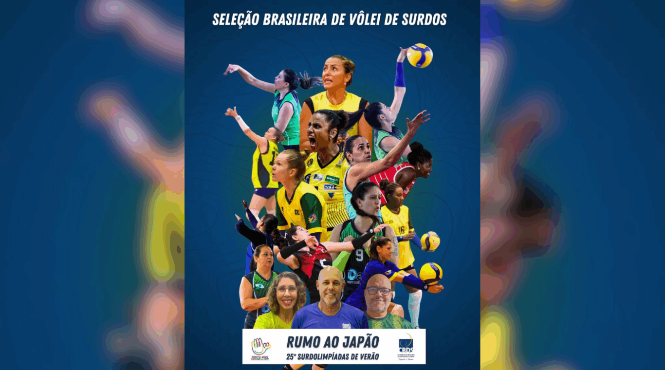 banner de divulgação da seleção brasileira feminina de volei de surdos