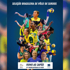 banner de divulgação da seleção brasileira feminina de volei de surdos