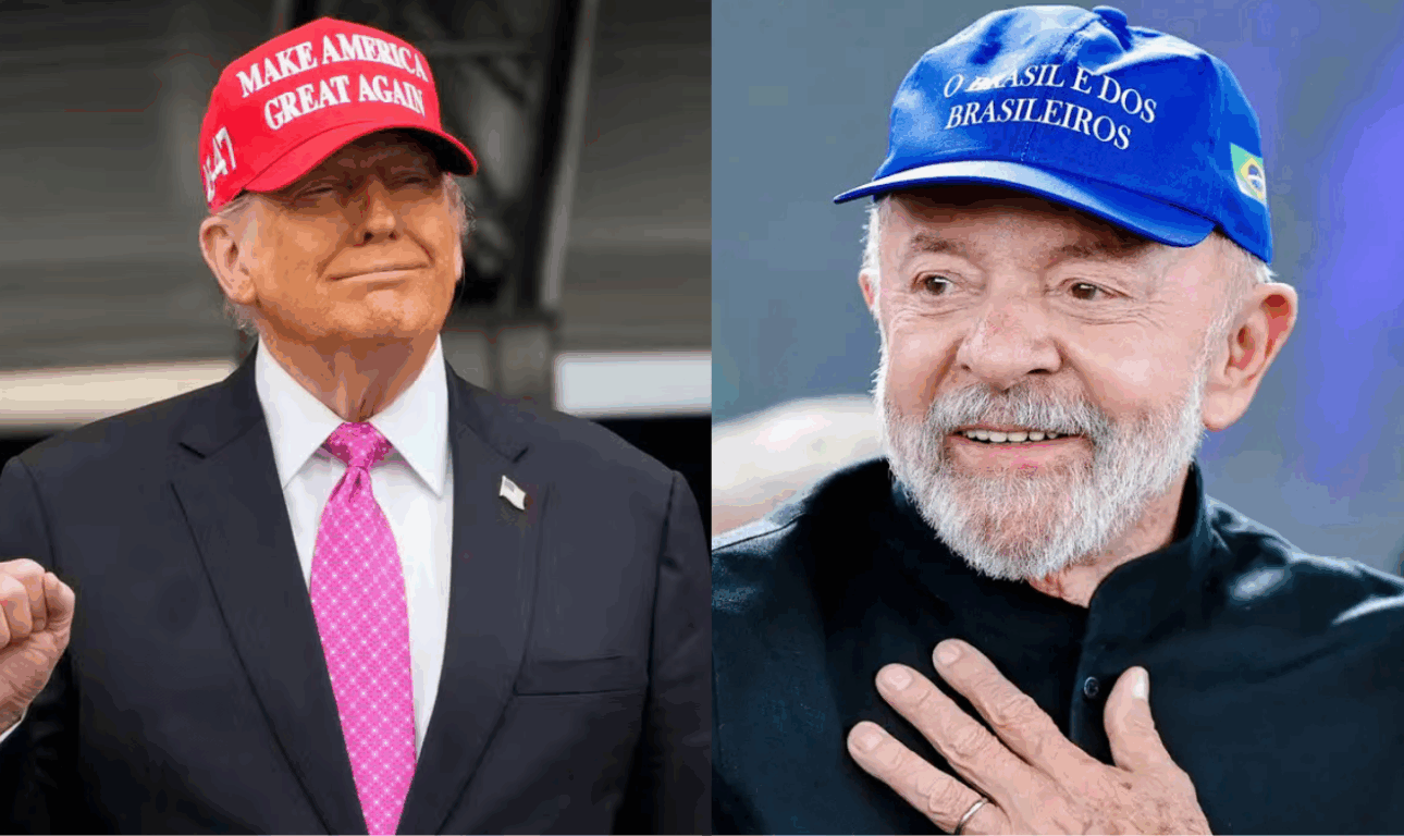 trump de um lado e lula de outro