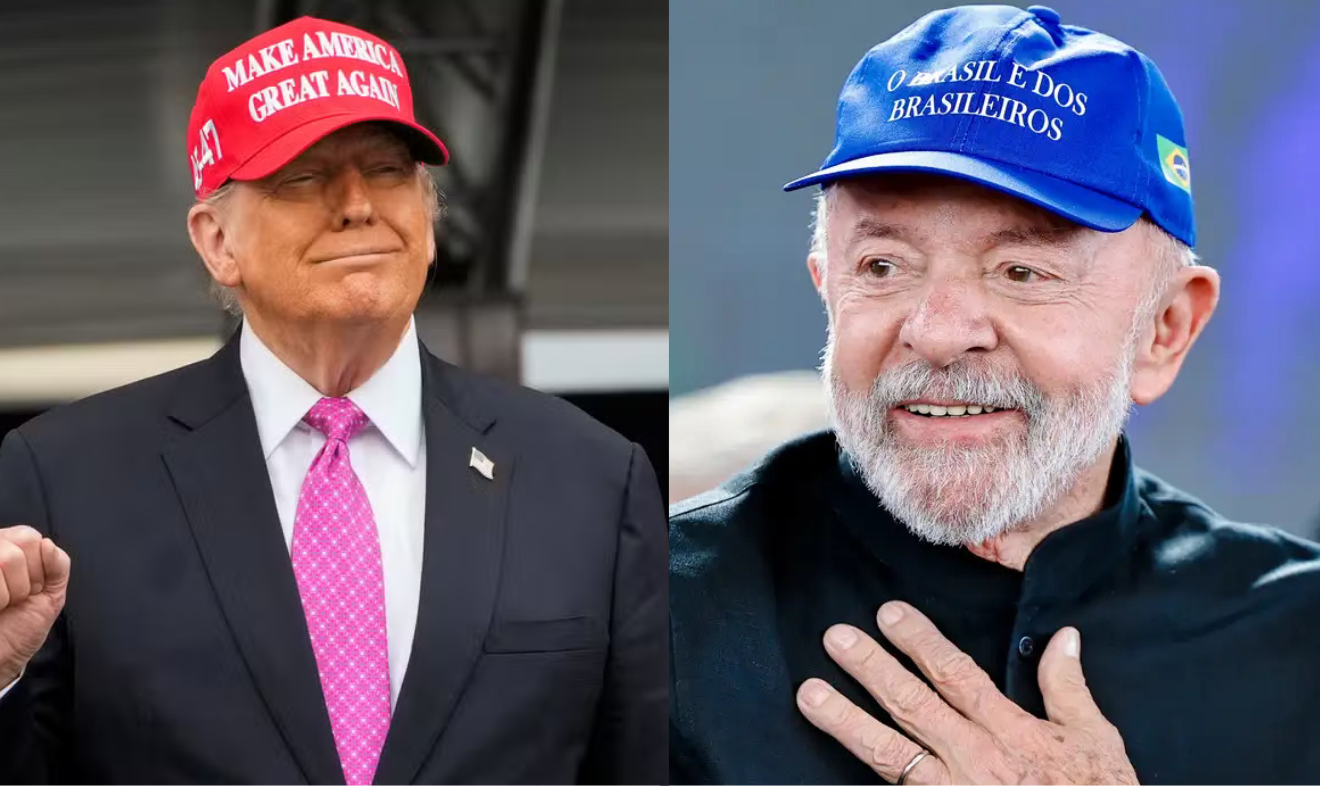 trump de um lado e lula de outro