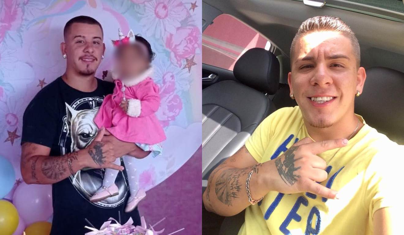 Montagem com duas fotos de Jean Ribas, vítima de acidente na Rodovia dos Minérios