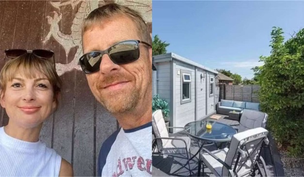 Colagem da esposa e do local do acidente.