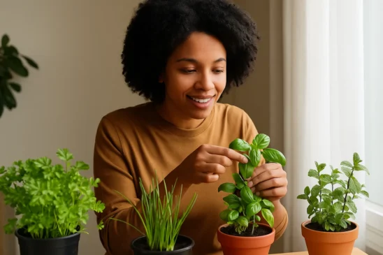 Horta caseira as 4 ervas aromáticas com a colheita mais rápida e como usá-las