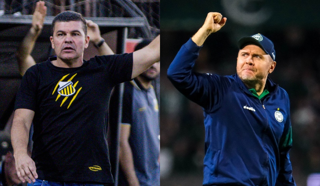 Umberto Louzer, técnico do Novorizontino, e Mozart, técnico do Coritiba