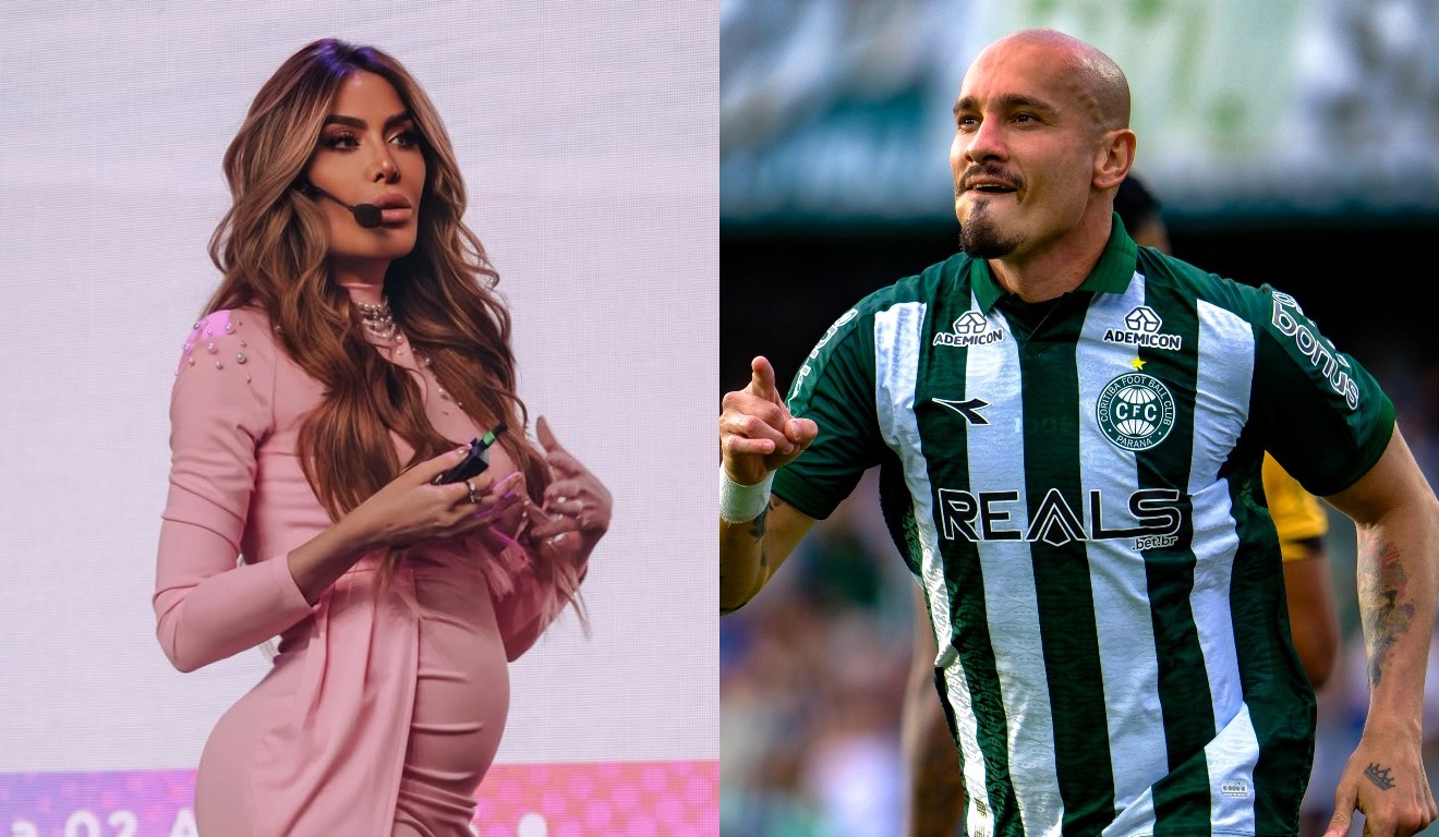 Maicon, do Coritiba, e a ex-esposa, Larissa Venâncio