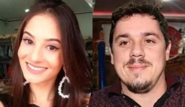 montagem com fotos da Miss Altônia e do empresário mortos em 2018