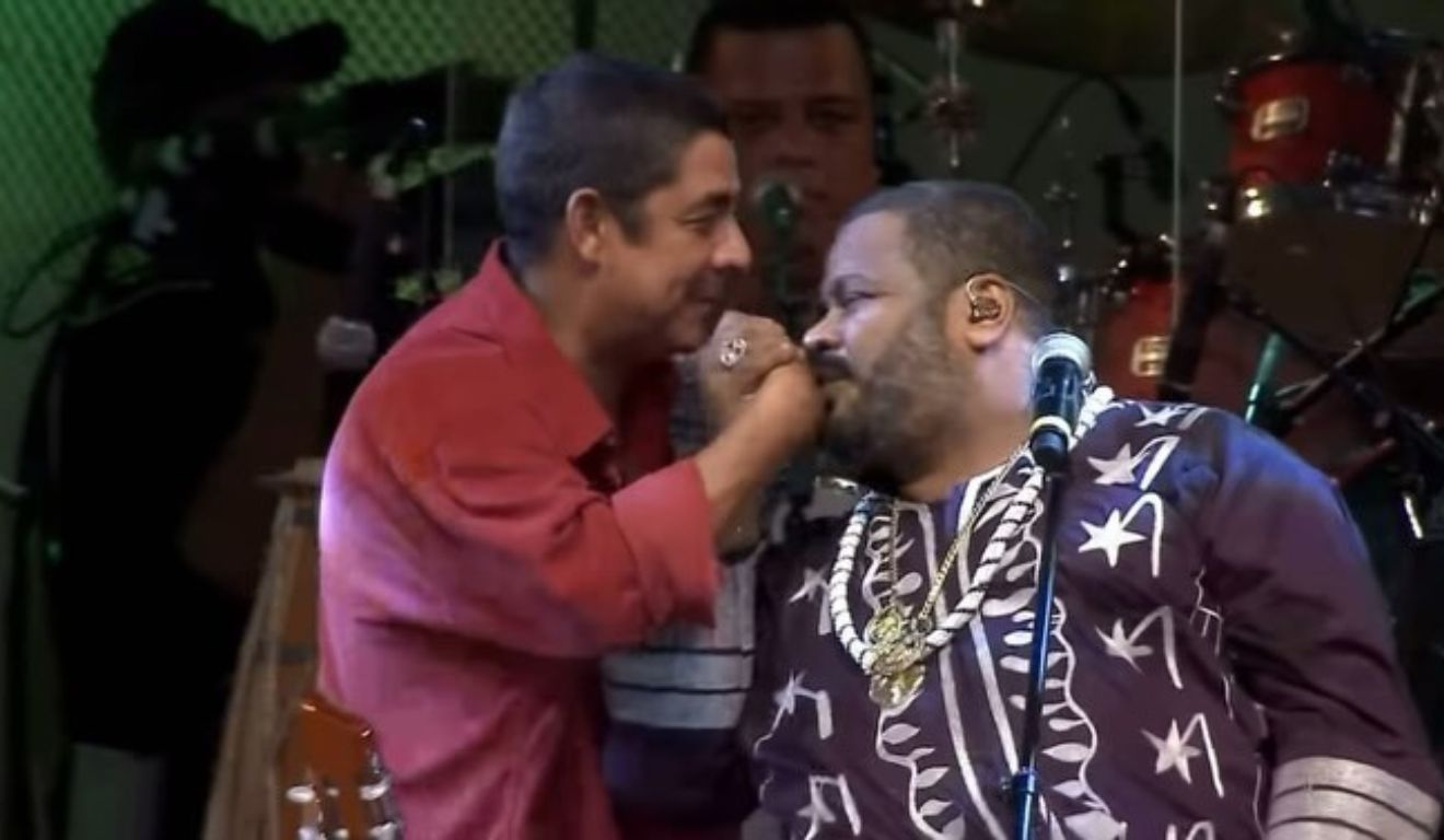 Zeca Pagodinho e Arlindo Cruz durante show