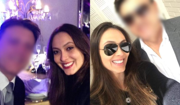 Giovana Menegolo em fotos com o pai