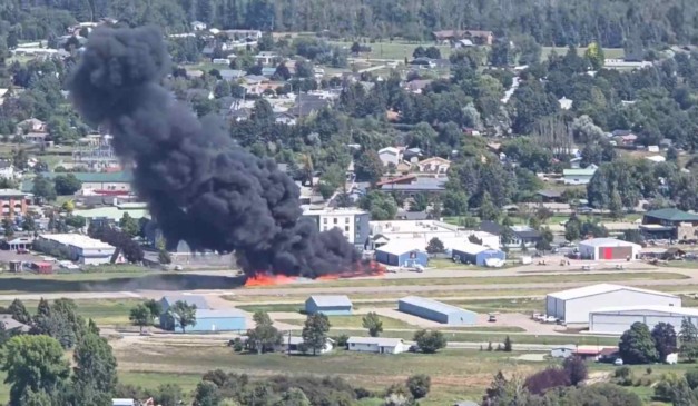 Acidente entre aviões que pegou fogo nos Estados Unidos