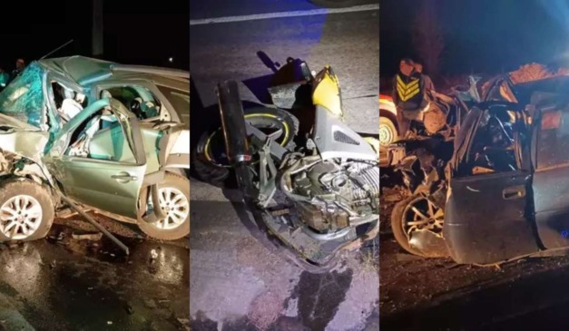 três veículos envolvidos no acidente