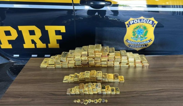 Imagem da apreensão de ouro em Roraima