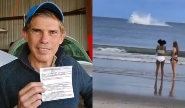 Colagem do piloto e do avião caído no mar.