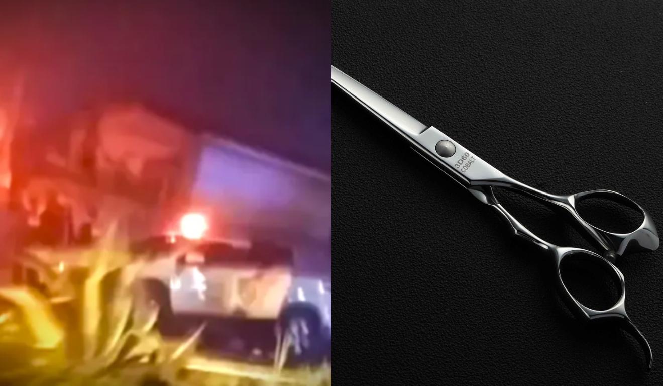 Local em que bebê foi encontrado morto com tesouradas e tesoura pra representar crime